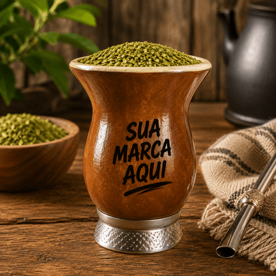 Cuia Pé de Metal Personalizada