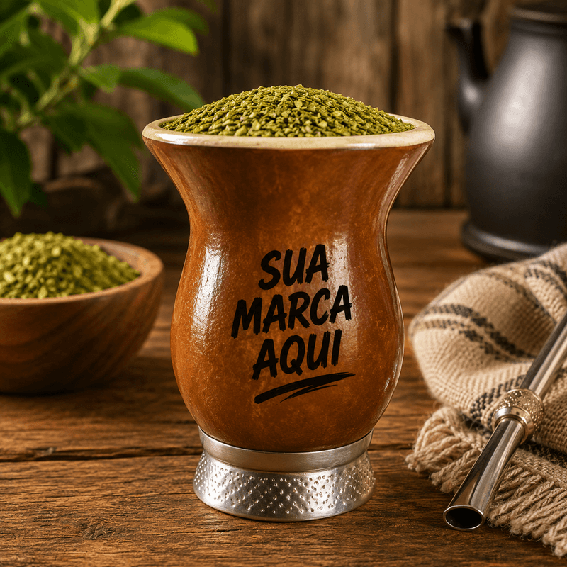 Cuia Pé de Metal Personalizada