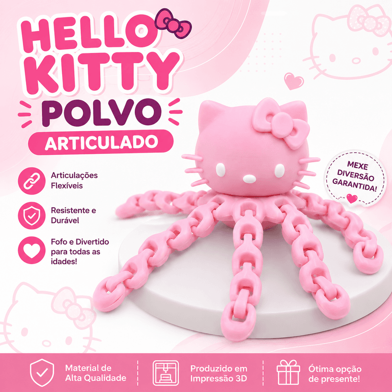 Hello Kitty Polvo Articulado Flexível