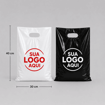 Sacola Plástica 30×40 Alça Vazada Personalizada