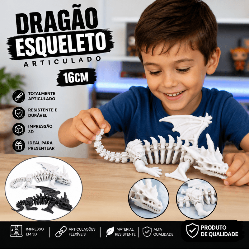 Dragão Esqueleto Articulado 16cm