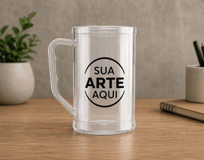 30 Un. Caneca 500ml Cristal Personalizada (Promoção)