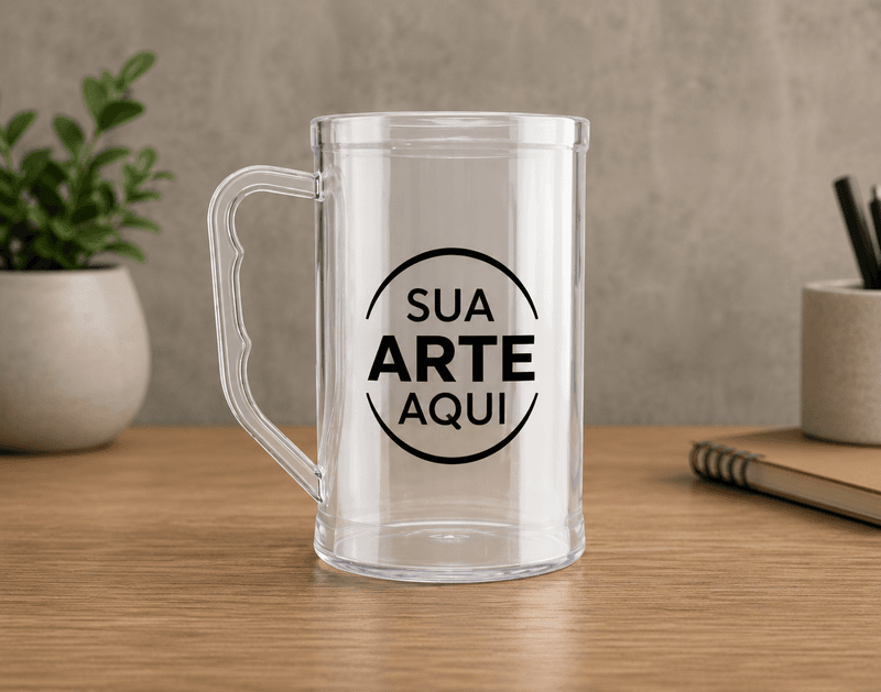 30 Un. Caneca 500ml Cristal Personalizada (Promoção)