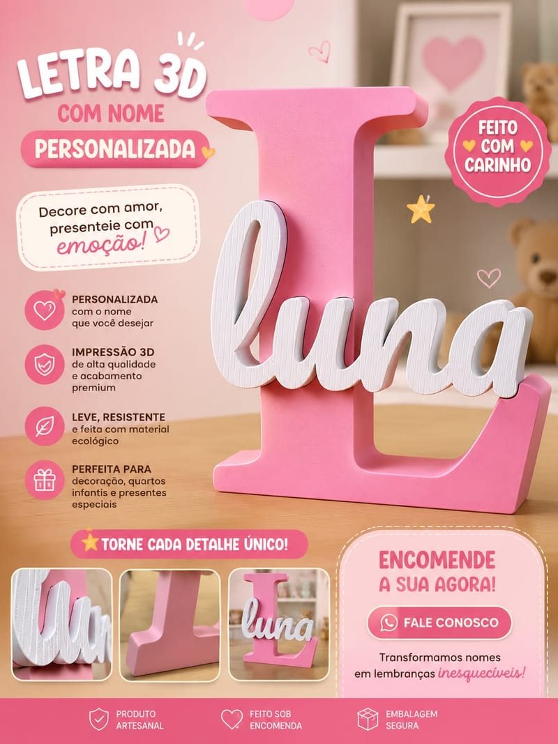 Nome Personalizado em 3D