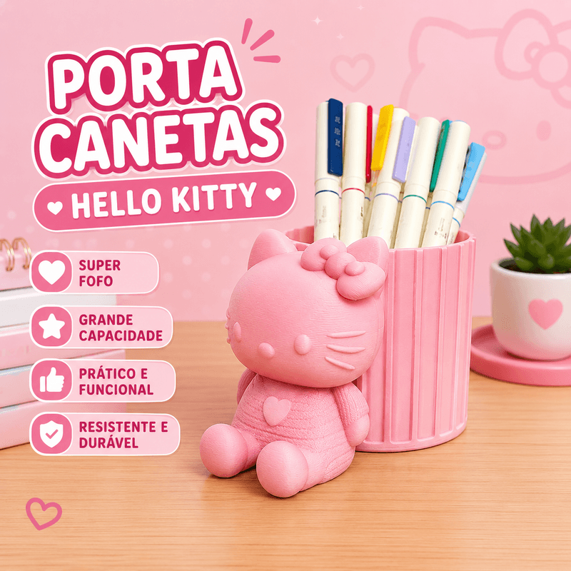 Porta Pincéis Hello Kitty Organizador de Maquiagem Porta Canetas Decorativo Rosa