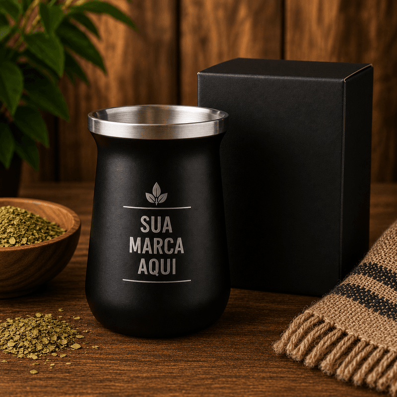 Cuia Térmica Em Aço Inox 250ml Personalizada