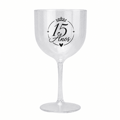 20 Un. Taça de Gin c/ Glitter Cristal 550ml Personalizada (Promoção)