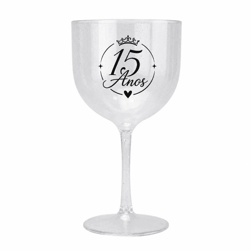 20 Un. Taça de Gin c/ Glitter Cristal 550ml Personalizada (Promoção)