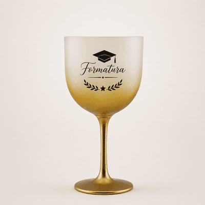 15 Un. Taça de Gin Degradê Dourado 550ml Personalizada (Promoção)