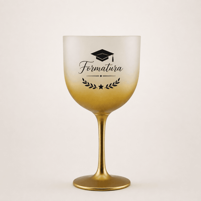 15 Un. Taça de Gin Degradê Dourado 550ml Personalizada (Promoção)