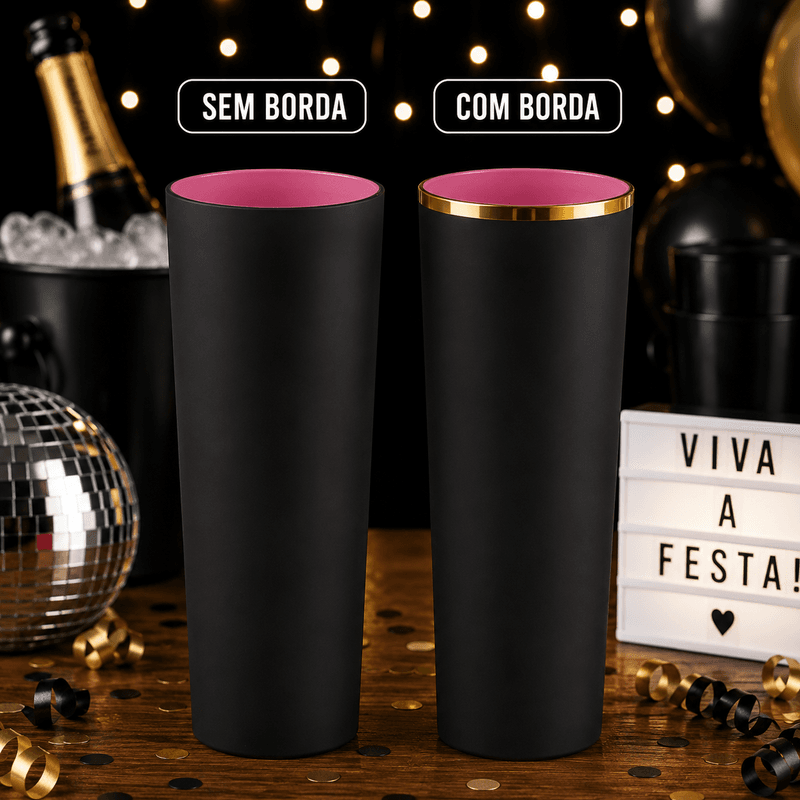 Long Drink 340ml Preto Fosco Personalizado