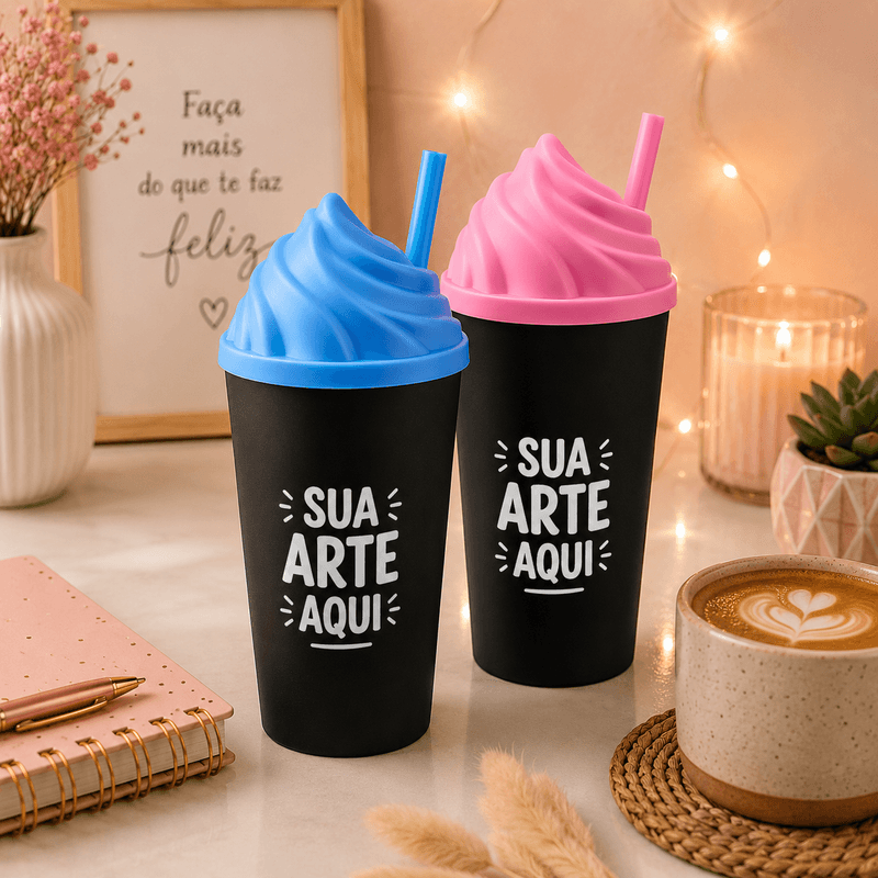 Twister 550ml Preto Fosco Chantilly Personalizado