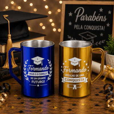 Caneca 500ml Metalizada Personalizada