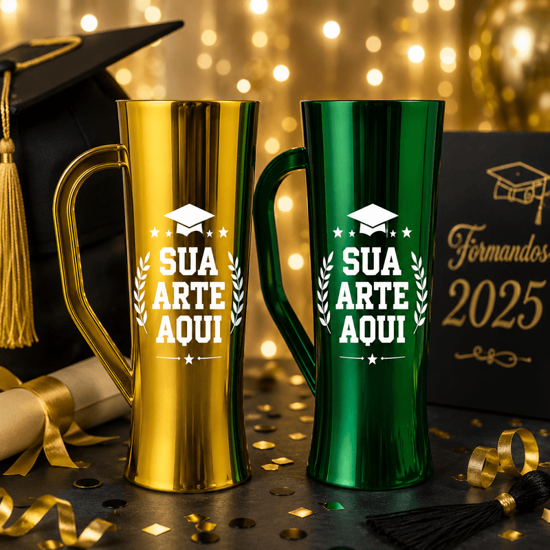 Caneca Slim 400ml Metalizado Personalizada