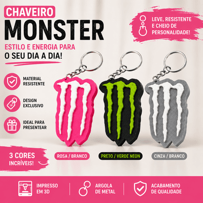 Chaveiro Monster 3D com Abridor de Lata