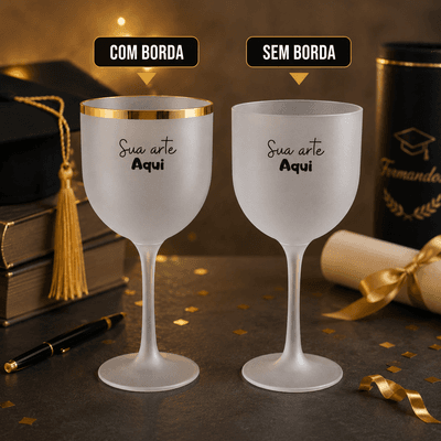 Taça de Gin 550ml Incolor Fosco Personalizada
