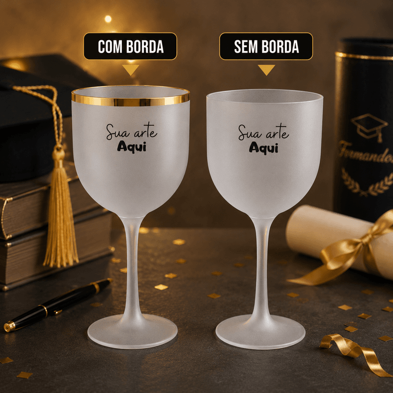 Taça de Gin 550ml Incolor Fosco Personalizada