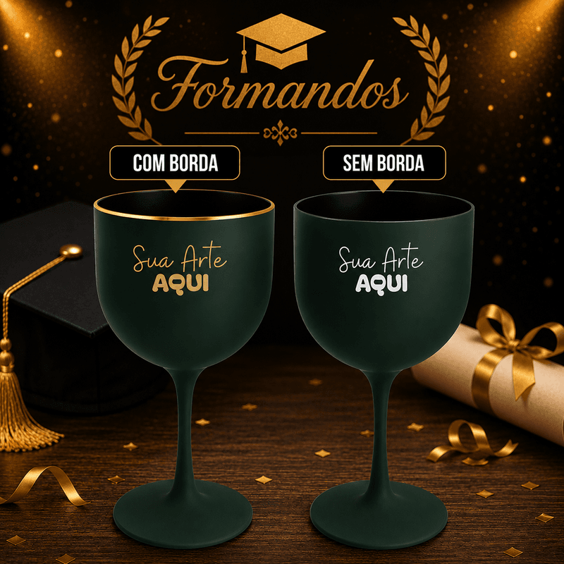 Taça de Gin 550ml Verde Fosco Personalizada