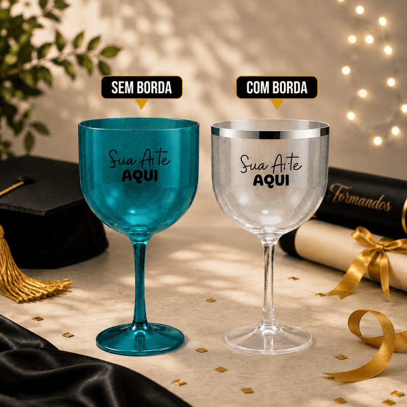 Taça de Gin c/ Glitter 550ml Personalizada