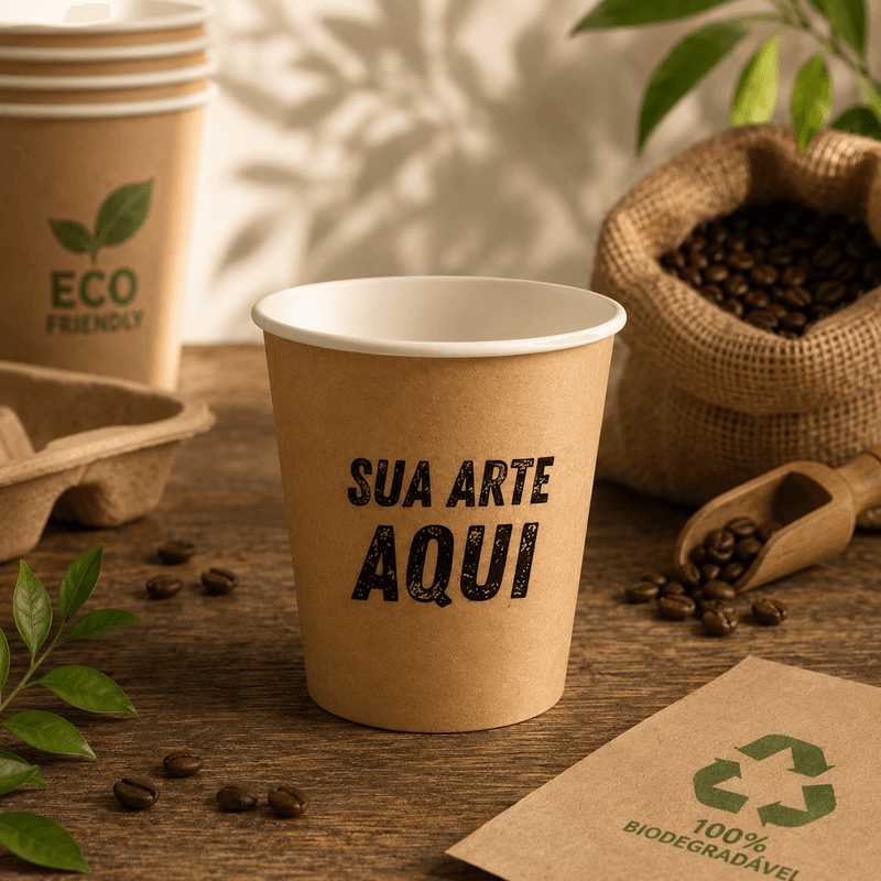 Copo de Papel 200ml Biodegradável Zero Plástico Personalizado
