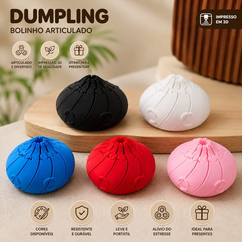 Dumpling Bolinho Articulado Anti Estresse Fidget Toy