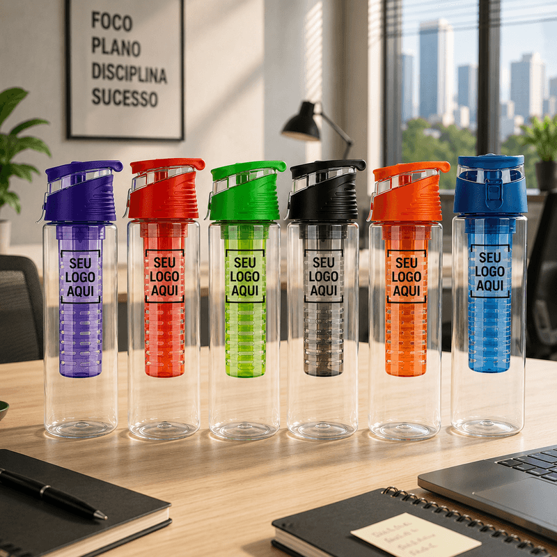 Squeeze Plástico 700ml com Infusor Personalizado