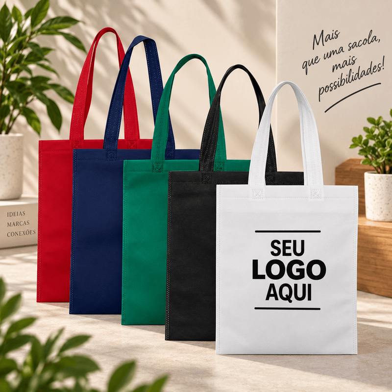 Sacola TNT Biodegradável 34,9×26,9 Personalizada