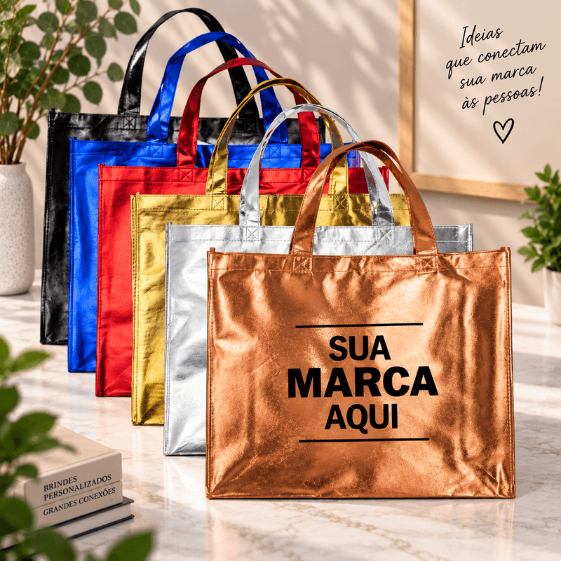 Sacola TNT Metalizada 40,5x50 Personalizada