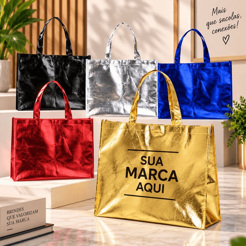 Sacola TNT Metalizada 35x45,5 Personalizada