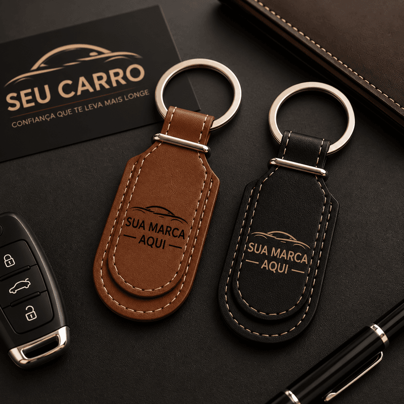 Chaveiro de Couro Sintético Personalizado